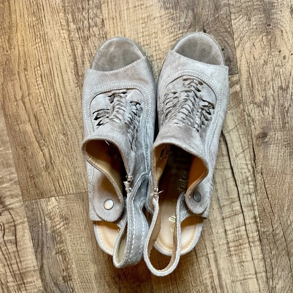 Altar’d State Tan Peep Toe Booties